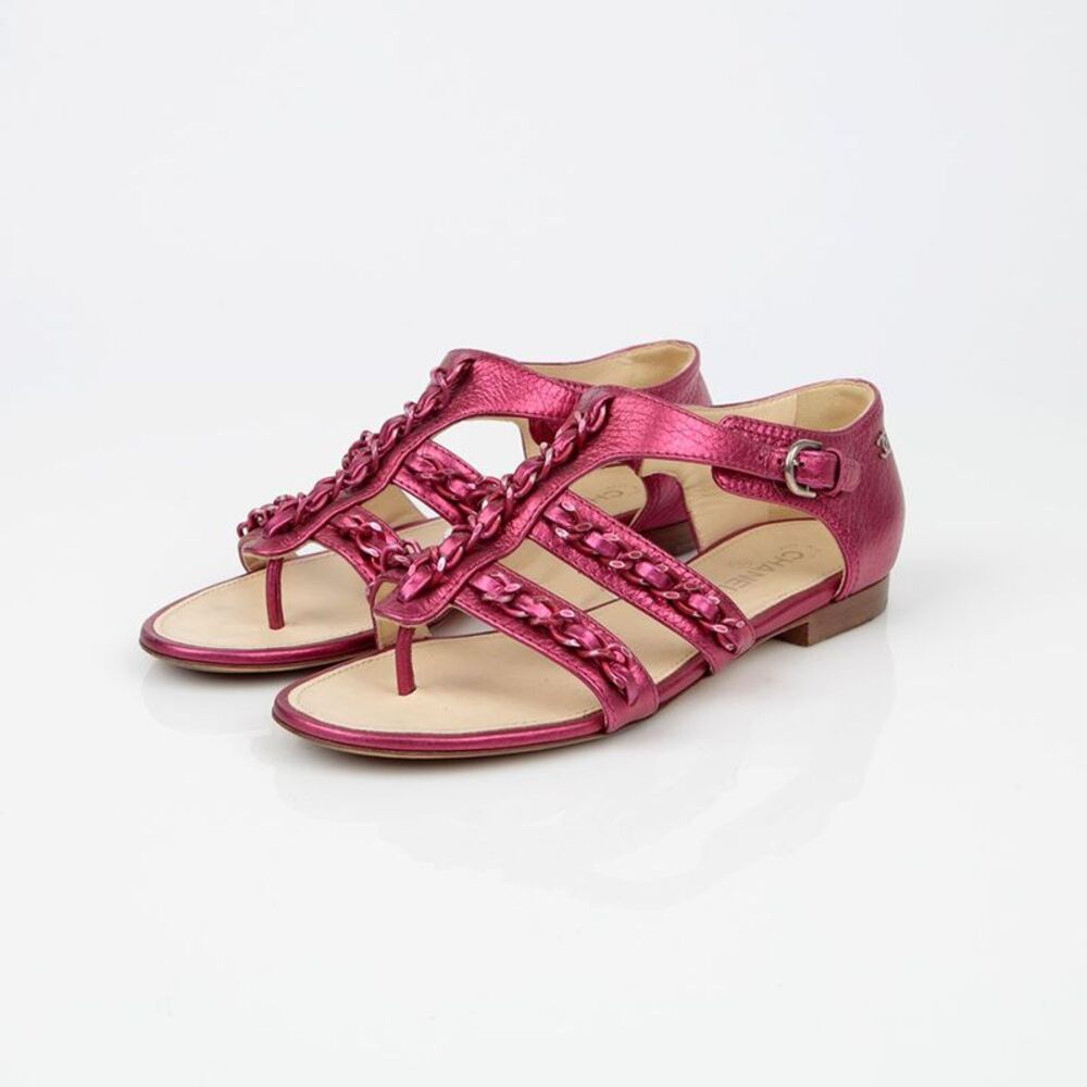 Chain Metallic Sandals Size